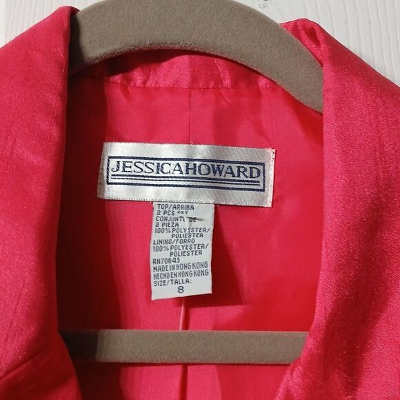 Jessica Howard vintage bright pink beaded blazer and skirt set Sz 8 NWOT - Picture 9 of 13